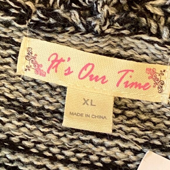 Its Our Time XL Black and White Tweed Knit Vest NWT 0967 - Picture 7 of 11